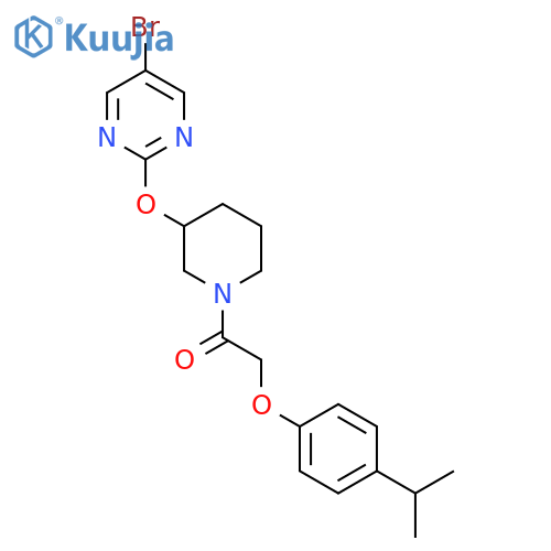 1-{3-[(5-bromopyrimidin-2-yl)oxy]piperidin-1-yl}-2-[4-(propan-2-yl)phenoxy]ethan-1-one structure