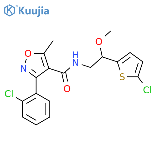 3-(2-chlorophenyl)-N-[2-(5-chlorothiophen-2-yl)-2-methoxyethyl]-5-methyl-1,2-oxazole-4-carboxamide structure