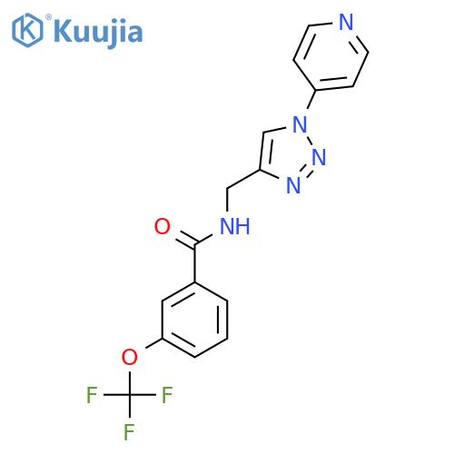 N-{1-(pyridin-4-yl)-1H-1,2,3-triazol-4-ylmethyl}-3-(trifluoromethoxy)benzamide structure
