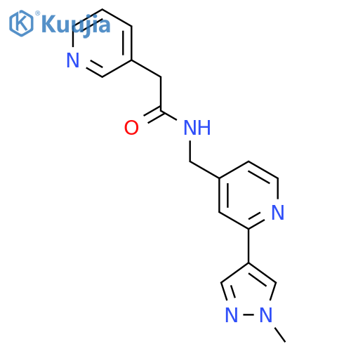 N-{[2-(1-methyl-1H-pyrazol-4-yl)pyridin-4-yl]methyl}-2-(pyridin-3-yl)acetamide structure