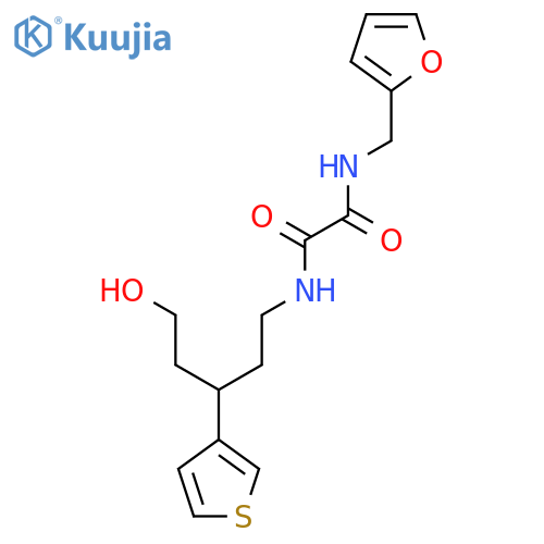 N'-[(furan-2-yl)methyl]-N-[5-hydroxy-3-(thiophen-3-yl)pentyl]ethanediamide structure