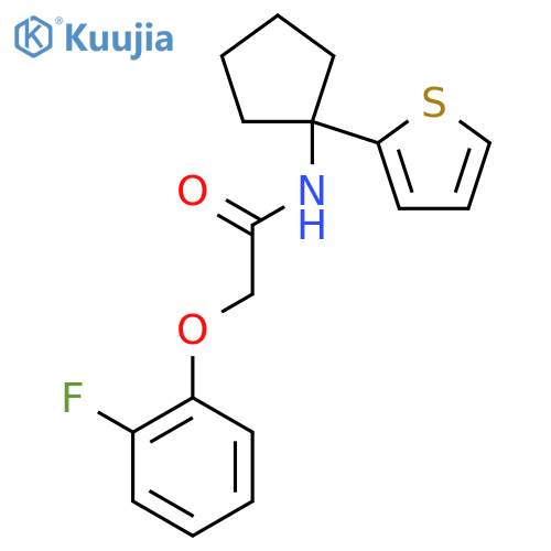 2-(2-fluorophenoxy)-N-1-(thiophen-2-yl)cyclopentylacetamide structure