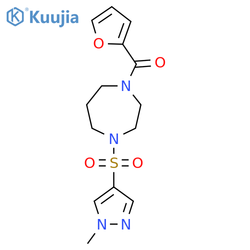 1-(furan-2-carbonyl)-4-[(1-methyl-1H-pyrazol-4-yl)sulfonyl]-1,4-diazepane structure