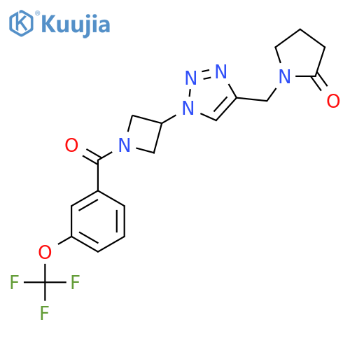 1-[(1-{1-[3-(trifluoromethoxy)benzoyl]azetidin-3-yl}-1H-1,2,3-triazol-4-yl)methyl]pyrrolidin-2-one structure