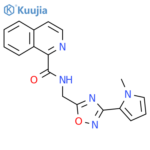 N-{3-(1-methyl-1H-pyrrol-2-yl)-1,2,4-oxadiazol-5-ylmethyl}isoquinoline-1-carboxamide structure