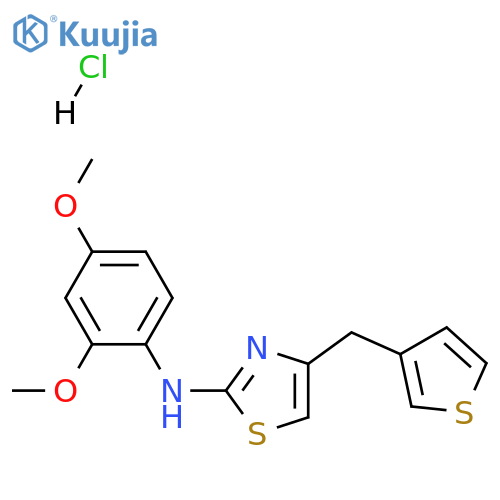 N-(2,4-dimethoxyphenyl)-4-(thiophen-3-ylmethyl)-1,3-thiazol-2-amine:hydrochloride structure