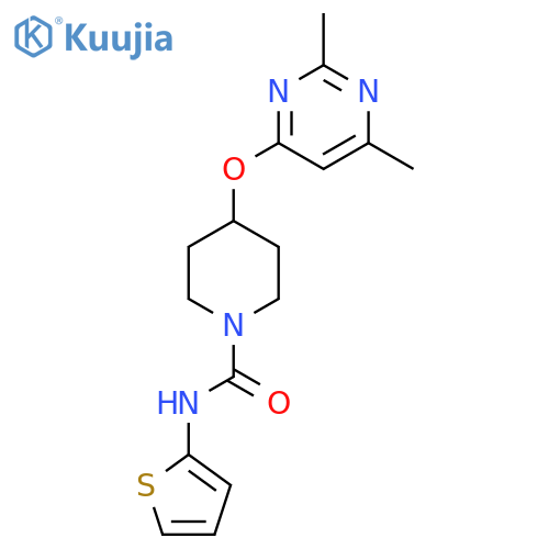 4-(2,6-dimethylpyrimidin-4-yl)oxy-N-(thiophen-2-yl)piperidine-1-carboxamide structure