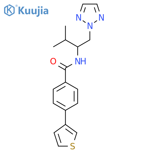 N-3-methyl-1-(2H-1,2,3-triazol-2-yl)butan-2-yl-4-(thiophen-3-yl)benzamide structure