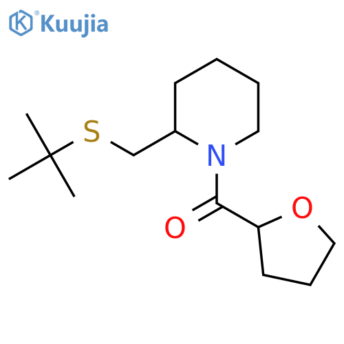 2-(tert-butylsulfanyl)methyl-1-(oxolane-2-carbonyl)piperidine structure