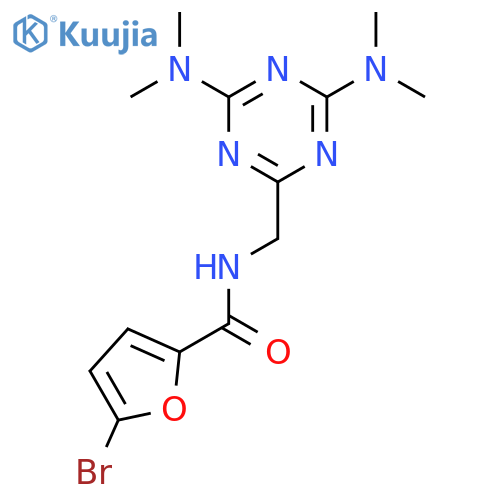 N-{4,6-bis(dimethylamino)-1,3,5-triazin-2-ylmethyl}-5-bromofuran-2-carboxamide structure