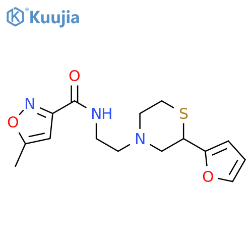 N-2-(furan-2-yl)-2-(thiomorpholin-4-yl)ethyl-5-methyl-1,2-oxazole-3-carboxamide structure