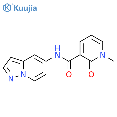 1-methyl-2-oxo-N-{pyrazolo[1,5-a]pyridin-5-yl}-1,2-dihydropyridine-3-carboxamide structure