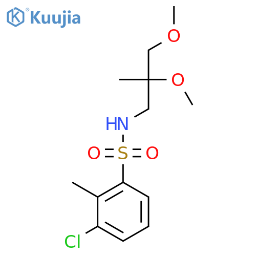 3-chloro-N-(2,3-dimethoxy-2-methylpropyl)-2-methylbenzene-1-sulfonamide structure