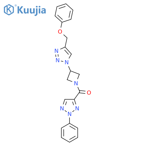 4-{3-[4-(phenoxymethyl)-1H-1,2,3-triazol-1-yl]azetidine-1-carbonyl}-2-phenyl-2H-1,2,3-triazole structure