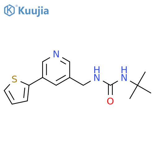 3-tert-butyl-1-{[5-(thiophen-2-yl)pyridin-3-yl]methyl}urea structure