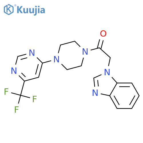 2-(1H-1,3-benzodiazol-1-yl)-1-{4-[6-(trifluoromethyl)pyrimidin-4-yl]piperazin-1-yl}ethan-1-one structure