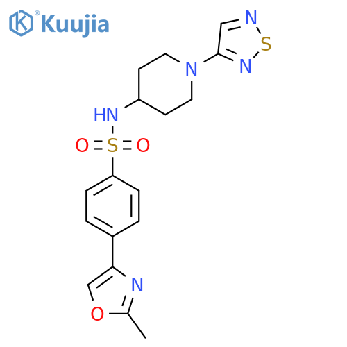 4-(2-methyl-1,3-oxazol-4-yl)-N-[1-(1,2,5-thiadiazol-3-yl)piperidin-4-yl]benzene-1-sulfonamide structure