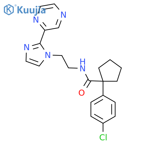1-(4-chlorophenyl)-N-{2-[2-(pyrazin-2-yl)-1H-imidazol-1-yl]ethyl}cyclopentane-1-carboxamide structure
