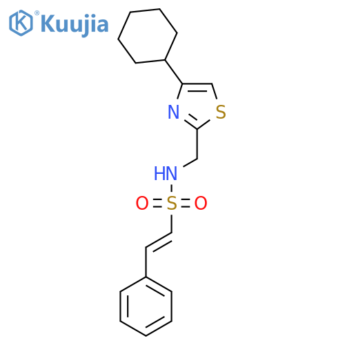 (E)-N-(4-cyclohexyl-1,3-thiazol-2-yl)methyl-2-phenylethene-1-sulfonamide structure