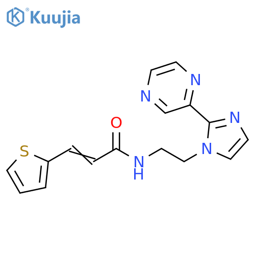(2E)-N-{2-[2-(pyrazin-2-yl)-1H-imidazol-1-yl]ethyl}-3-(thiophen-2-yl)prop-2-enamide structure