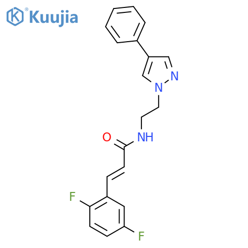 (2E)-3-(2,5-difluorophenyl)-N-2-(4-phenyl-1H-pyrazol-1-yl)ethylprop-2-enamide structure
