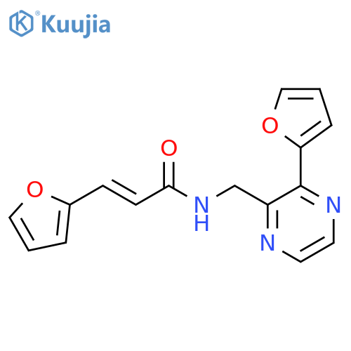 (2E)-3-(furan-2-yl)-N-{[3-(furan-2-yl)pyrazin-2-yl]methyl}prop-2-enamide structure