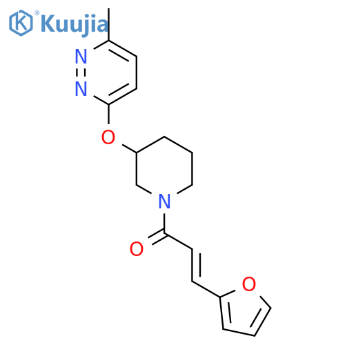 (2E)-3-(furan-2-yl)-1-{3-[(6-methylpyridazin-3-yl)oxy]piperidin-1-yl}prop-2-en-1-one structure