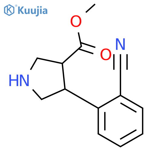 Trans-methyl 4-(3-cyanophenyl)pyrrolidine-3-carboxylate structure