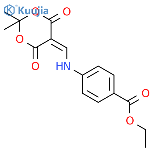 ethyl 4-{[(2,2-dimethyl-4,6-dioxo-1,3-dioxan-5-ylidene)methyl]amino}benzoate structure