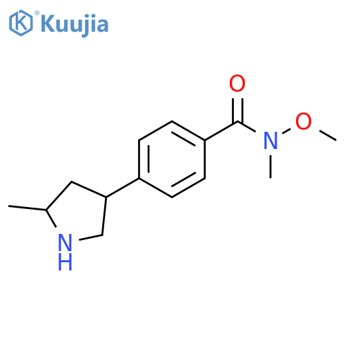 N-methoxy-N-methyl-4-(5-methylpyrrolidin-3-yl)benzamide structure