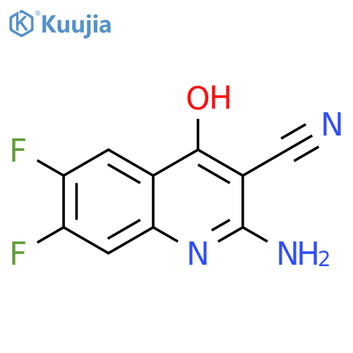 2-amino-6,7-difluoro-4-hydroxyquinoline-3-carbonitrile structure
