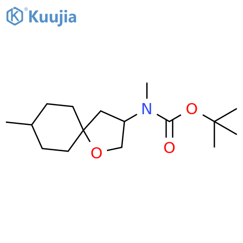 Carbamic acid, N-methyl-N-(8-methyl-1-oxaspiro[4.5]dec-3-yl)-, 1,1-dimethylethyl ester structure