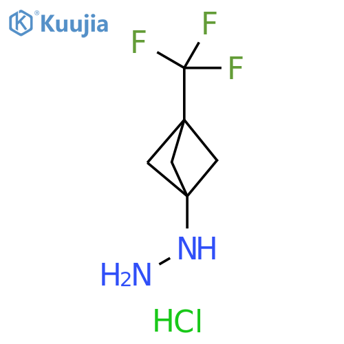 3-(trifluoromethyl)bicyclo1.1.1pentan-1-ylhydrazine hydrochloride structure