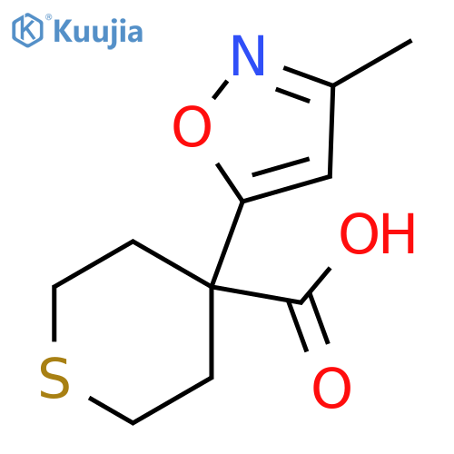 2H-Thiopyran-4-carboxylic acid, tetrahydro-4-(3-methyl-5-isoxazolyl)- structure