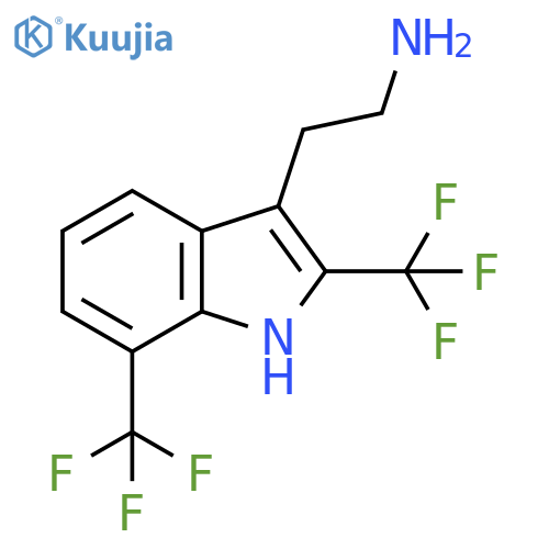 2-2,7-bis(trifluoromethyl)-1H-indol-3-ylethan-1-amine structure