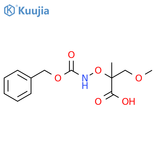 2-({(benzyloxy)carbonylamino}oxy)-3-methoxy-2-methylpropanoic acid structure
