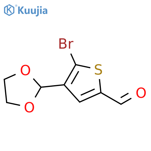 5-bromo-4-(1,3-dioxolan-2-yl)thiophene-2-carbaldehyde structure