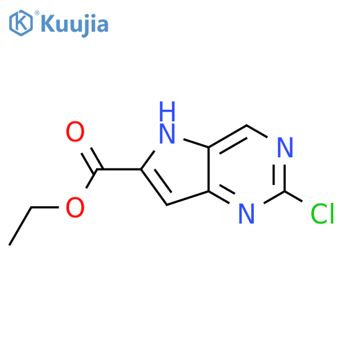 ethyl 2-chloro-5H-pyrrolo[3,2-d]pyrimidine-6-carboxylate structure