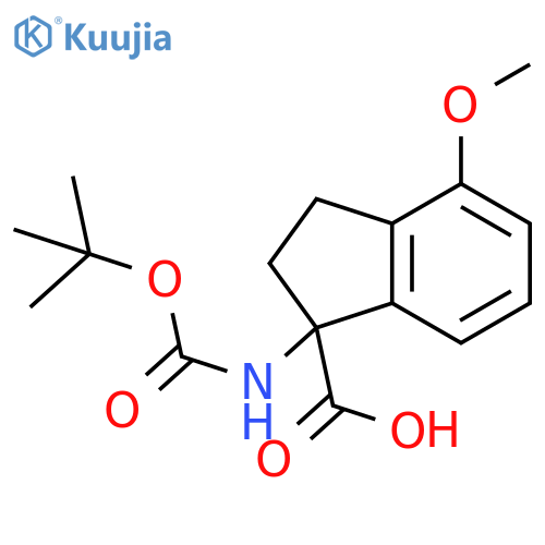 1-{[(tert-butoxy)carbonyl]amino}-4-methoxy-2,3-dihydro-1H-indene-1-carboxylic acid structure