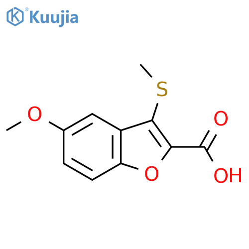 5-Methoxy-3-(methylsulfanyl)-1-benzofuran-2-carboxylic acid structure