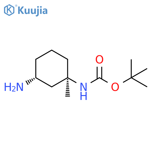 tert-butyl N-[trans-3-amino-1-methyl-cyclohexyl]carbamate structure