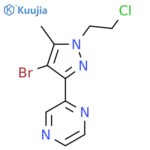 2-(4-Bromo-1-(2-chloroethyl)-5-methyl-1H-pyrazol-3-yl)pyrazine structure