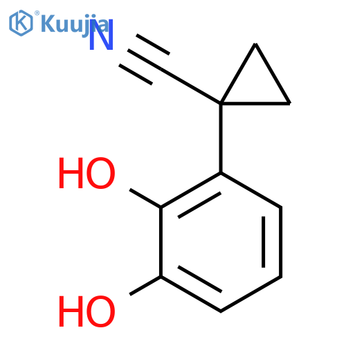 1-(2,3-dihydroxyphenyl)cyclopropane-1-carbonitrile structure