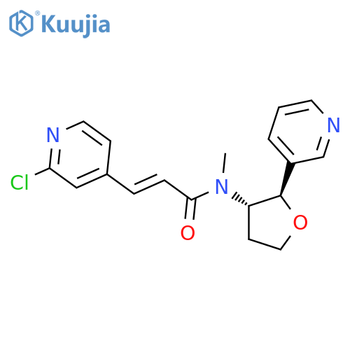 3-(2-chloropyridin-4-yl)-N-methyl-N-[(2R,3S)-2-(pyridin-3-yl)oxolan-3-yl]prop-2-enamide structure