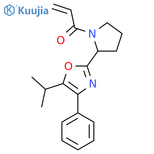 1-{2-[4-Phenyl-5-(propan-2-yl)-1,3-oxazol-2-yl]pyrrolidin-1-yl}prop-2-en-1-one structure