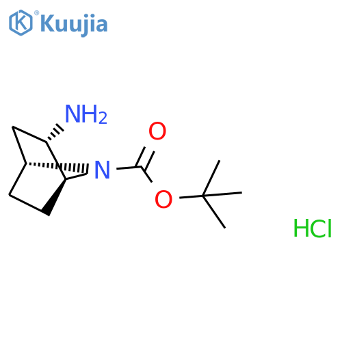 tert-butyl rac-(1S,2S,4R)-2-amino-7-azabicyclo[2.2.1]heptane-7-carboxylate hydrochloride structure