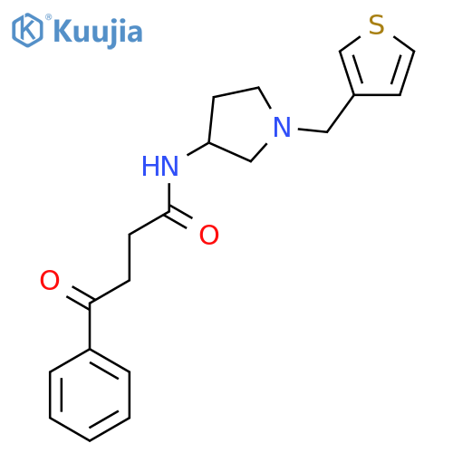 4-oxo-4-phenyl-N-{1-[(thiophen-3-yl)methyl]pyrrolidin-3-yl}butanamide structure
