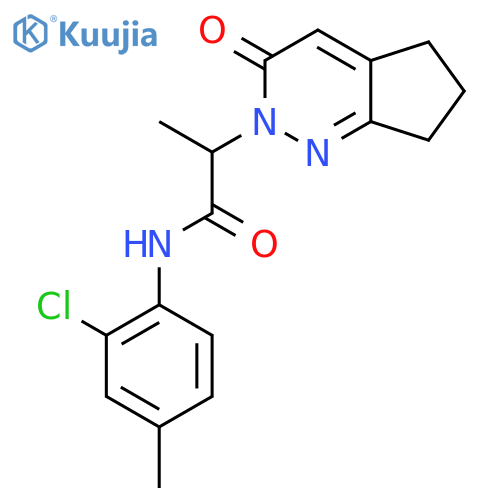 N-(2-chloro-4-methylphenyl)-2-{3-oxo-2H,3H,5H,6H,7H-cyclopentacpyridazin-2-yl}propanamide structure