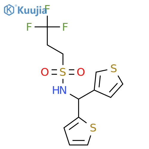 3,3,3-trifluoro-N-(thiophen-2-yl)(thiophen-3-yl)methylpropane-1-sulfonamide structure