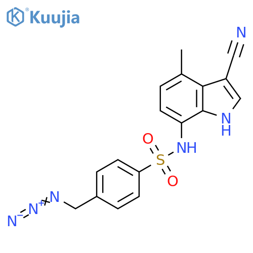4-(Azidomethyl)-N-(3-cyano-4-methyl-1H-indol-7-yl)benzenesulfonamide structure
